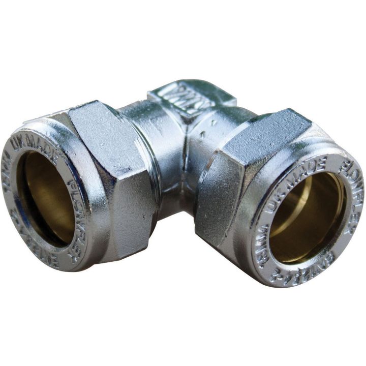 Chrome Compression Equal Elbow 15mm