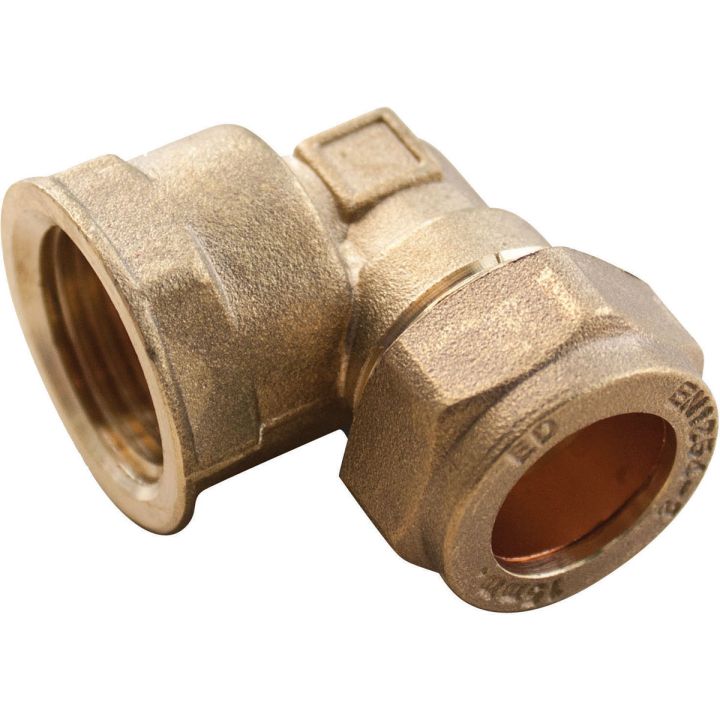 Copper Compression Female Elbow 15mm x ½"