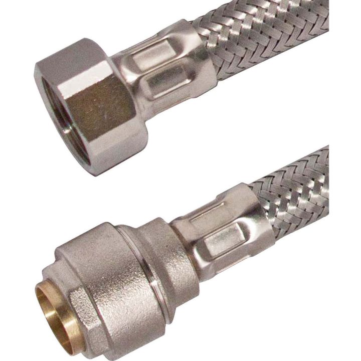 Flexible Tap Connector 15mm x ¾" x 300mm Pushfit Connector 