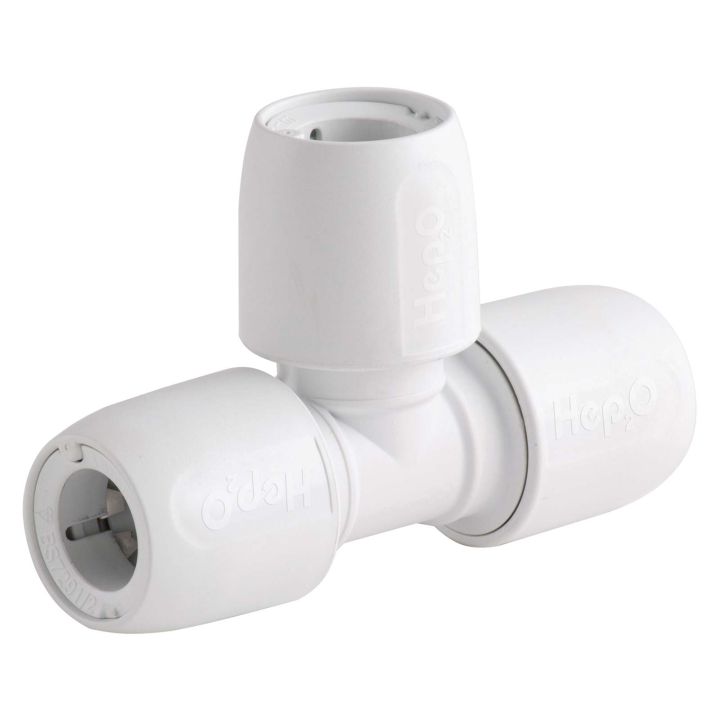 Hep2O Push-Fit Equal Tee White 15mm 