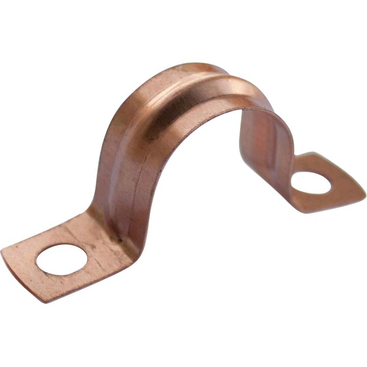 Copper Saddle Pipe Clip 15mm Pack 8