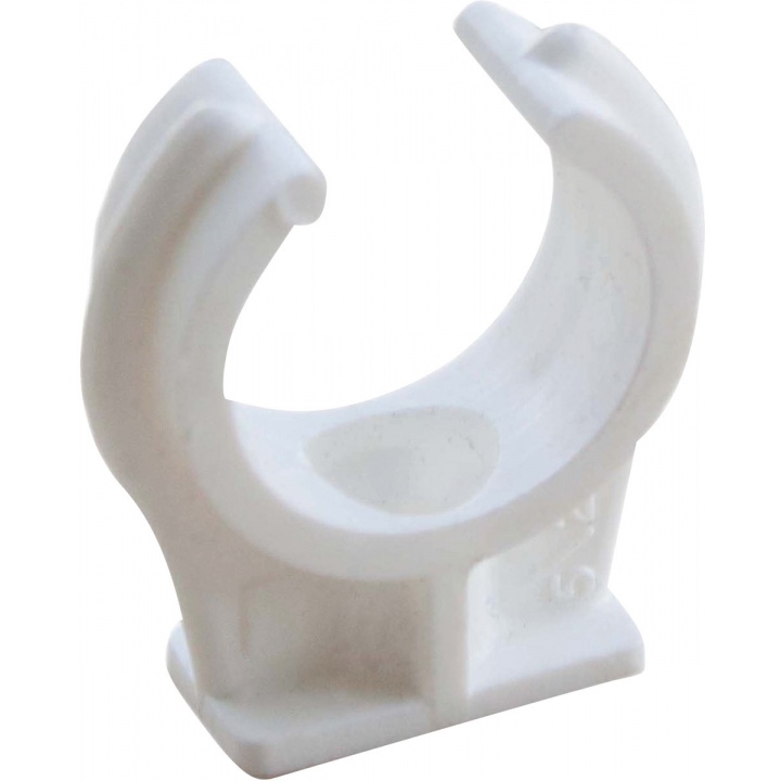 White Snap On Pipe Clip 15mm (PK 100)