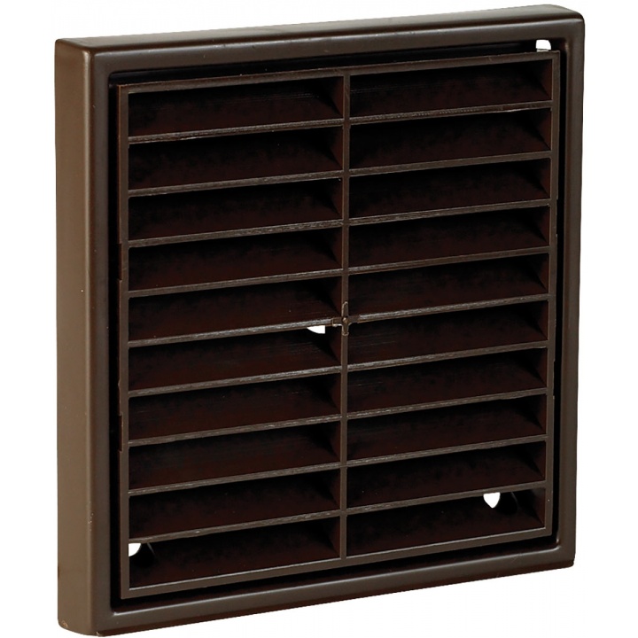 Manrose 100mm Brown Louvre Grille Dual Duct Fitting