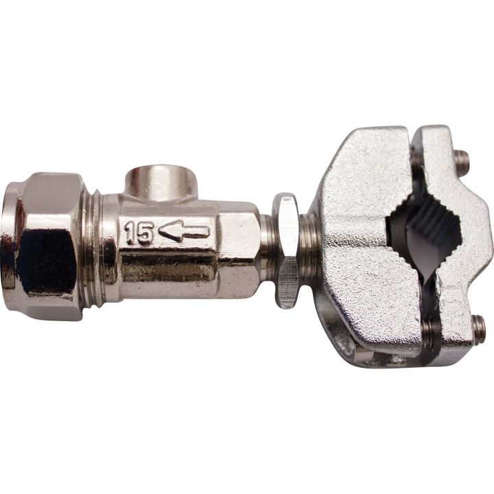 Chrome Self Cutting Isolator Valve 15mm 
