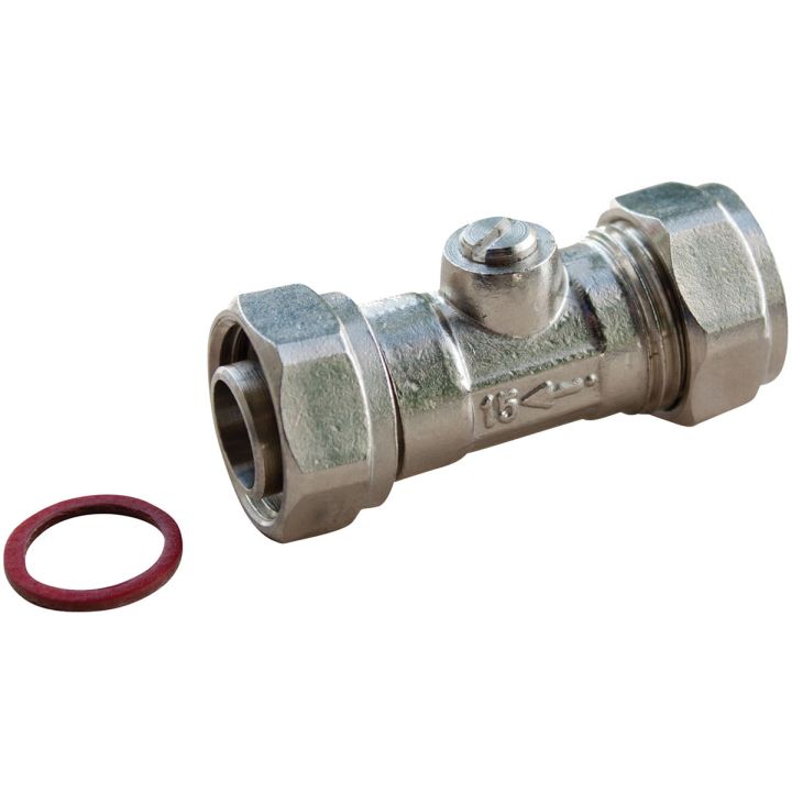 Chrome Straight Service Valve 15mm x ½"