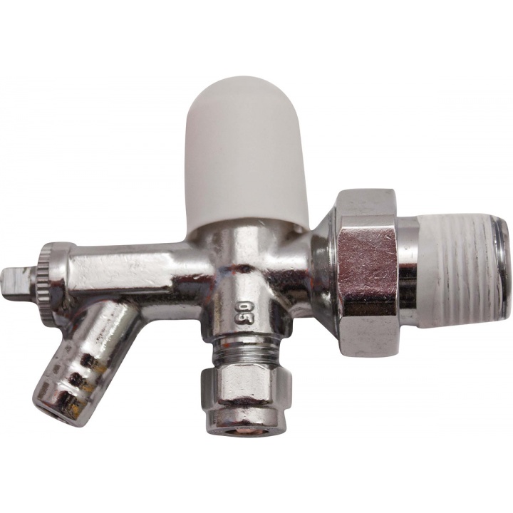 Angled Radiator Valve with Drain Off 8mm Selco