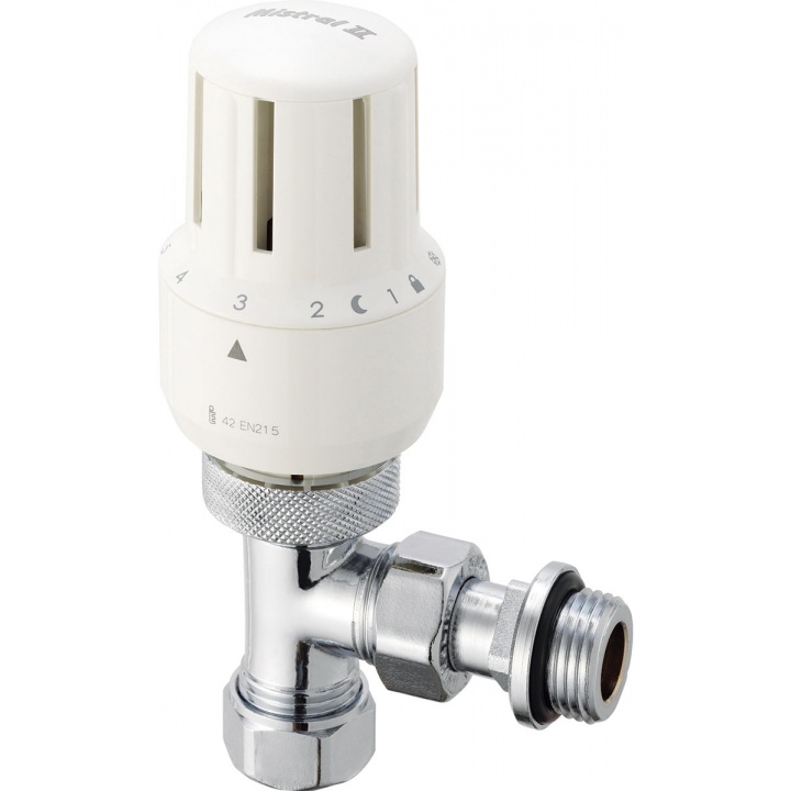 Pegler Mistral II 15mm Angled Thermostatic Radiator Valve (TRV)