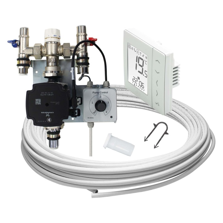 Underfloor Heating Expert Complete Hot Water Kit For Single Room/Zone - Grundfos Pump, Covers 10m² To 100m² - A+++ Energy Rating