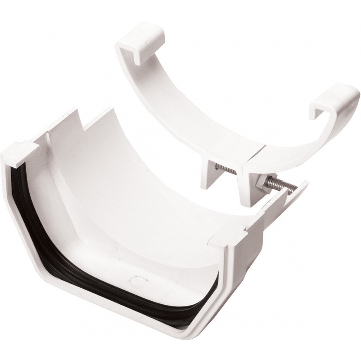 Squareflo 114mm Connection Half Round To Cast Iron Gutter White