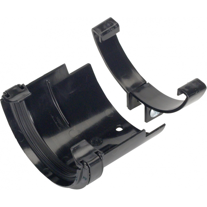 112mm Connection Half Round To Cast Iron Gutter Black
