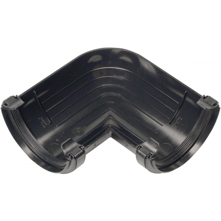 Half Round 112mm 90° Angle Black