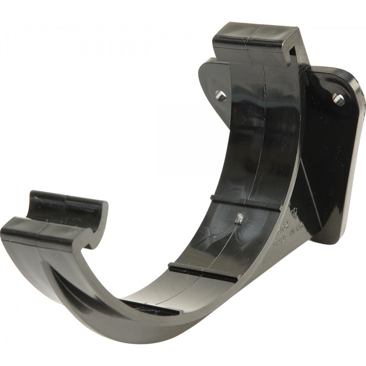 Black Half Round Support Bracket 2 Screw 112mm