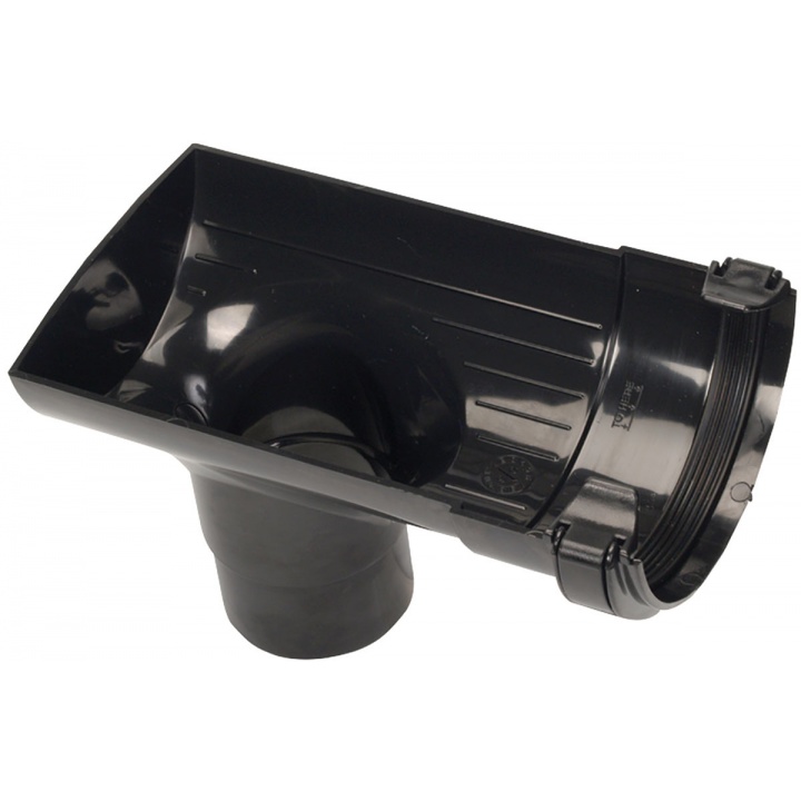 Black Half Round Stopend Outlet 112mm