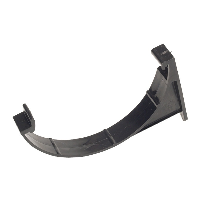 Black Half Round Support Bracket Single Screw 112mm Pack of 10