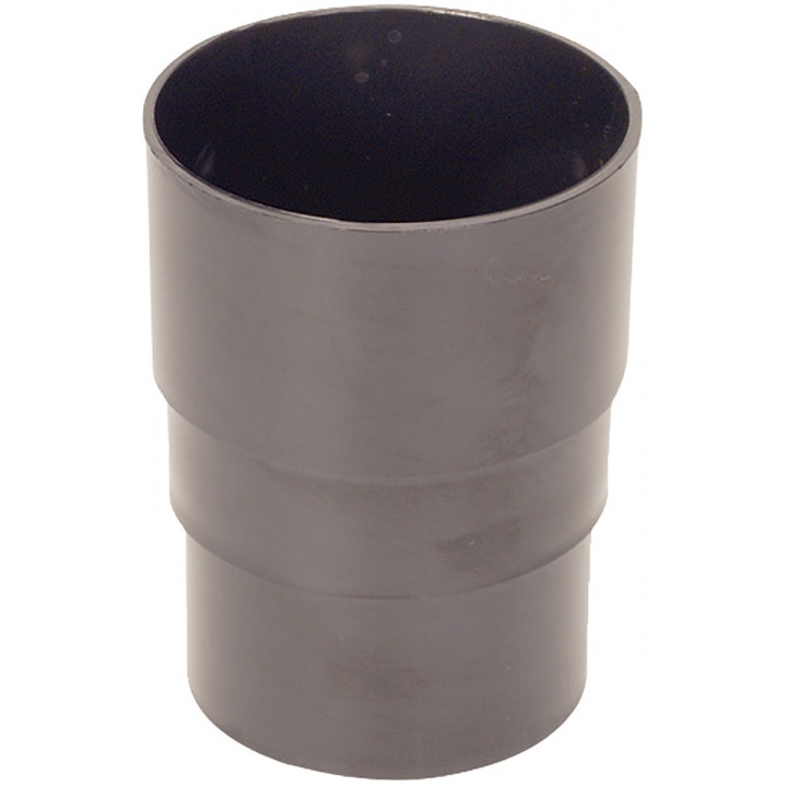 Half Round 50mm Pipe Connector Black