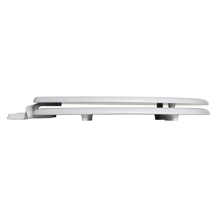 Sedile Wc Legno Bianco Per Cesame Vaso Symbol Larghezza 35,2 Cm Cernie Ad Espansione