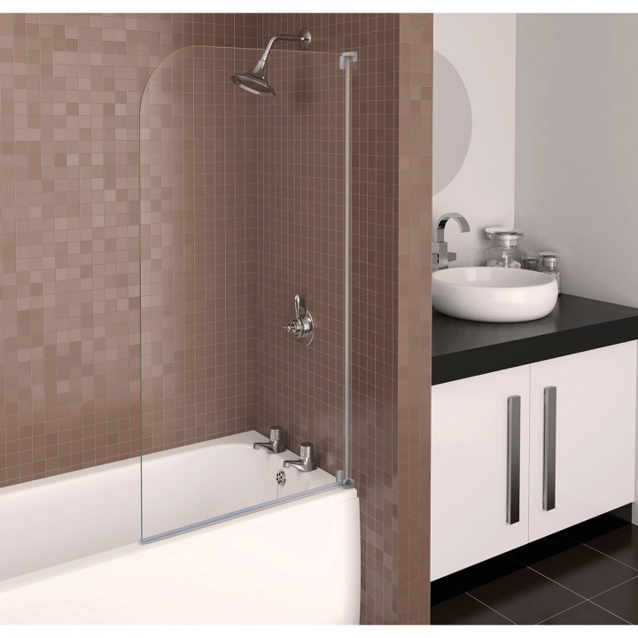 Aqualux AQUA3 Silver Radius Bath Shower Screen