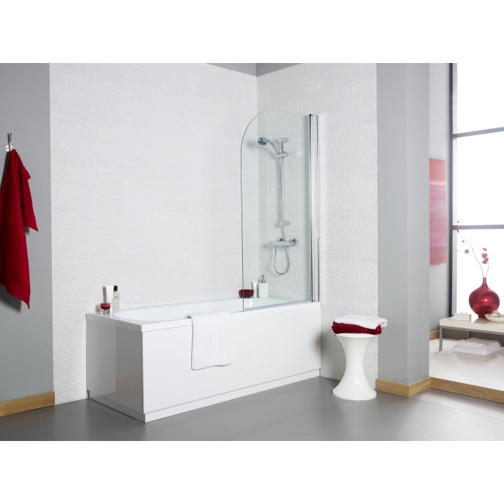K-Vit Koncept Chrome Radius Edge Bath Screen 1400 x 780mm