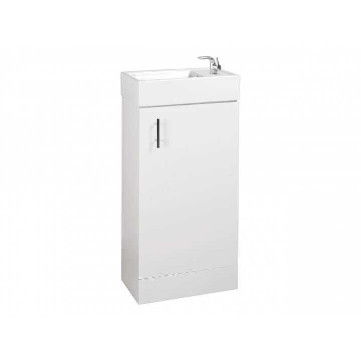 Alder Bathroom Vanity Unit & Basin 400mm White Gloss Selco