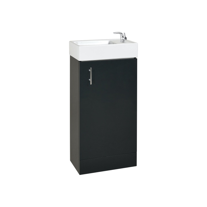 Yew Bathroom Vanity Unit & Basin 400mm Grey Gloss Selco