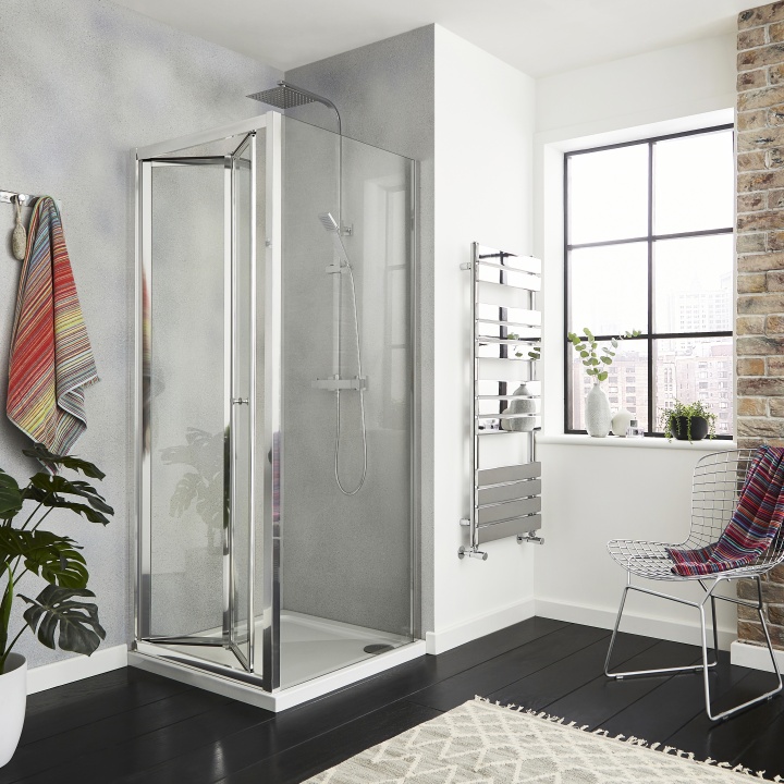 K-Vit Silver Bi-Fold Shower Door