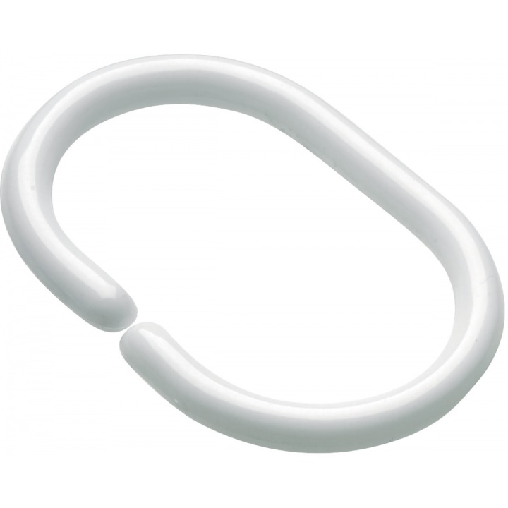 Croydex White C Shaped Shower Curtain Rings (Pk 12)