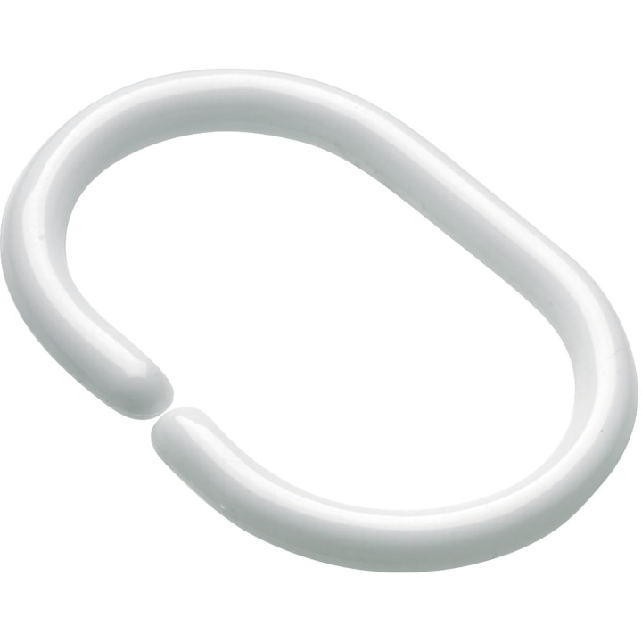 Croydex White C Shaped Shower Curtain Rings Pack of 12
