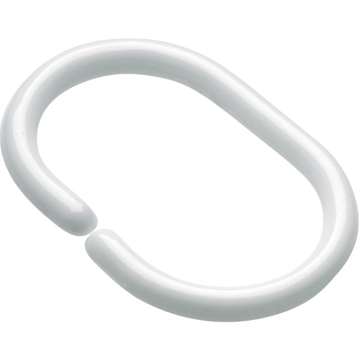 Croydex White C Shaped Shower Curtain Rings Pack of 12
