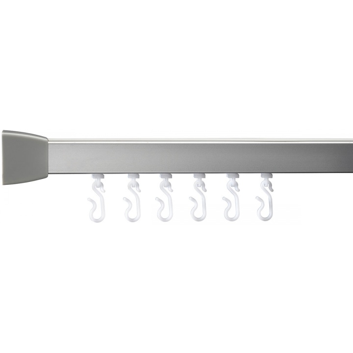 Croydex Silver Angled Shower Curtain Rail 760 x 1675mm