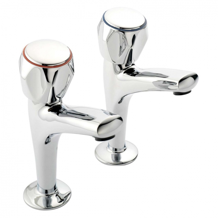 Mercia Modern Pillar Kitchen Sink Taps (Pair)