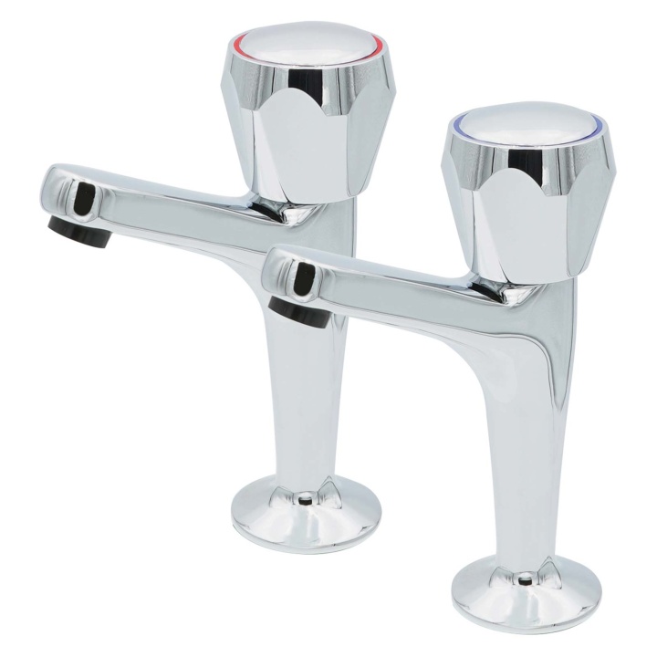 Francis Pegler Araya Modern Pillar Kitchen Sink Taps (Pair) Selco
