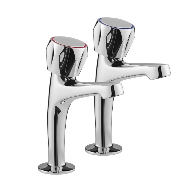Deva Essentials Altea Kitchen Pillar Taps (Pair) Kitchen Sink Taps