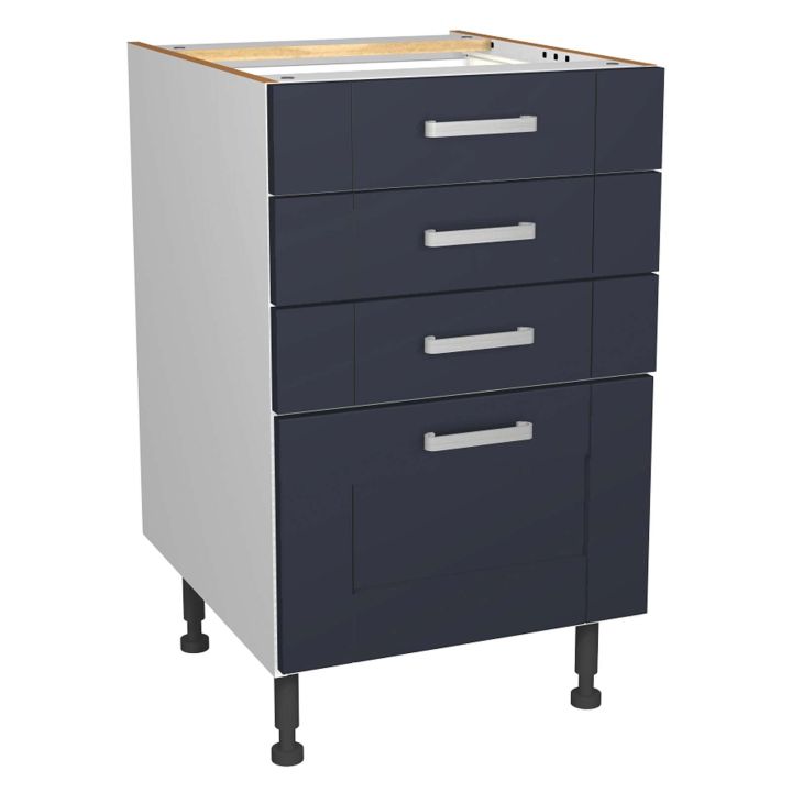 Verona Navy 500mm Four Drawer Unit