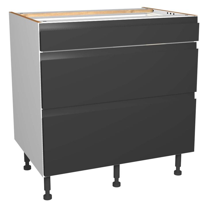 Capri Dark Grey 800mm Three Drawer Unit Pack 1 of 2