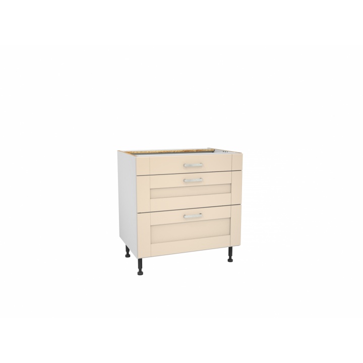 Verona Cream 800mm Three Drawer Unit Pack 2 of 2 Selco