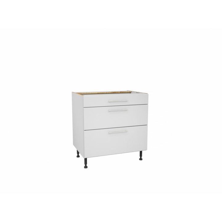 Paris White 800mm Three Drawer Unit Pack 2 of 2