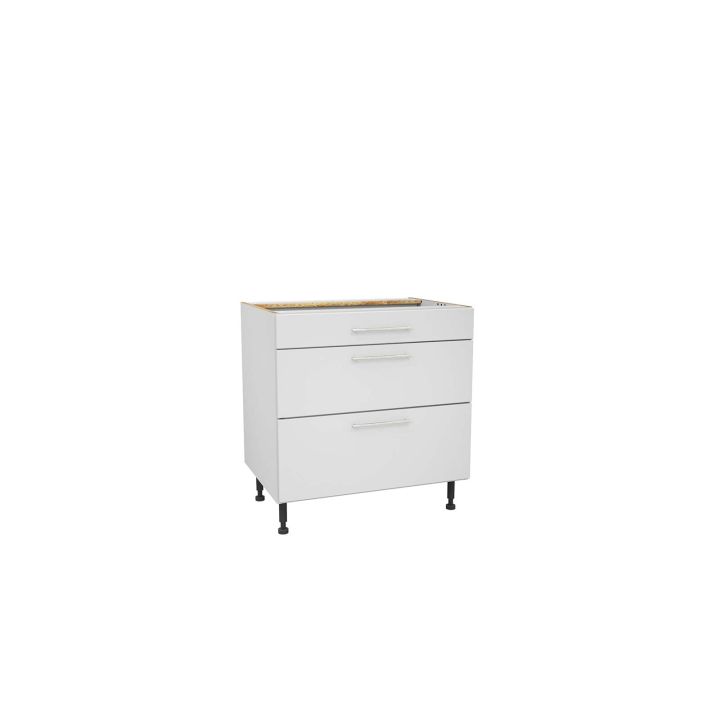 Paris White 800mm Three Drawer Unit Pack 2 of 2