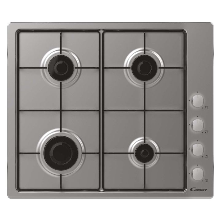 Candy 60cm Stainless Steel Four Burner Gas Hob