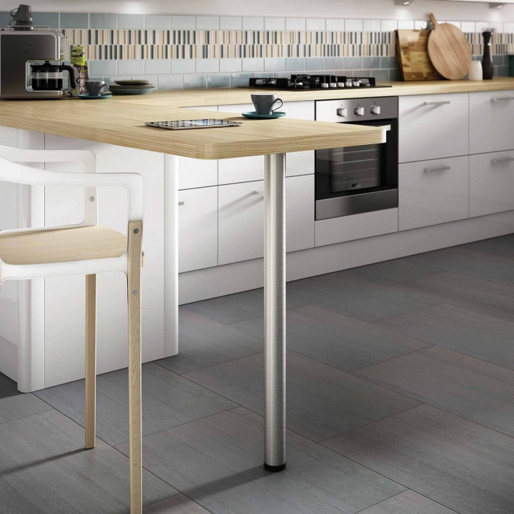 Worktop Support Leg Brushed Nickel 60 x 870mm