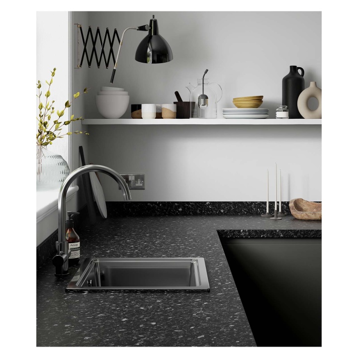 Black Slate Worktop Upstand 3000 x 95 x 12mm Selco