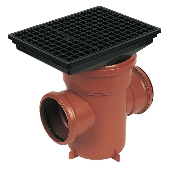 FloPlast 110mm Underground Back Inlet Gully with Rectangular Grid | Selco