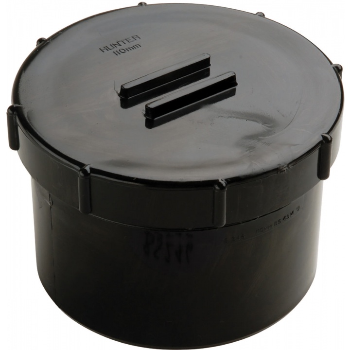 110mm Access Cap Solvent Socket Tail Black