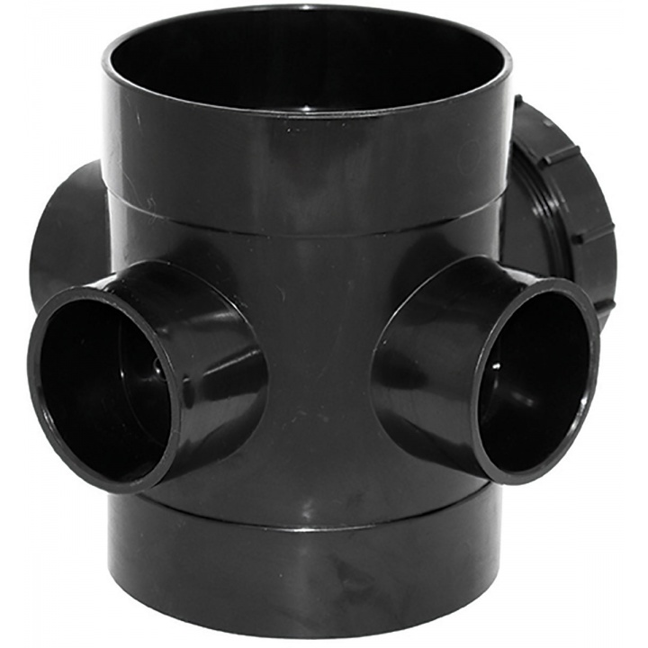 110mm Double Socket Access Pipe Black