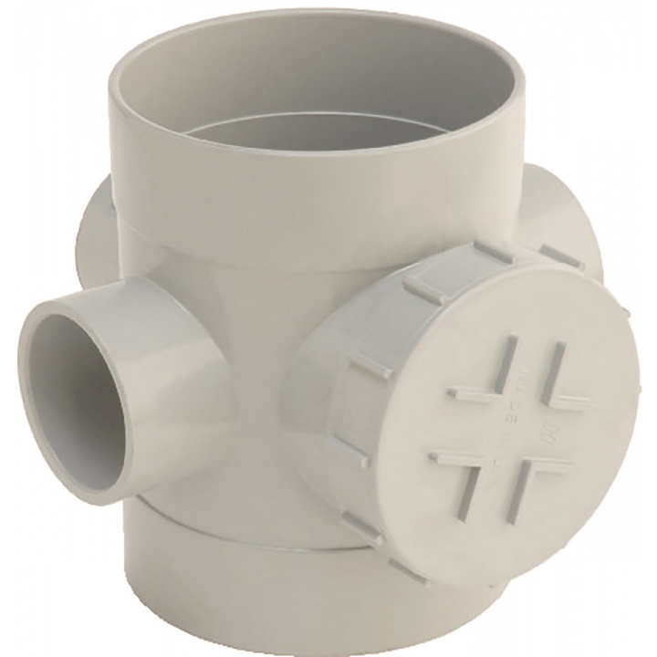 110mm Double Socket Access Pipe Grey