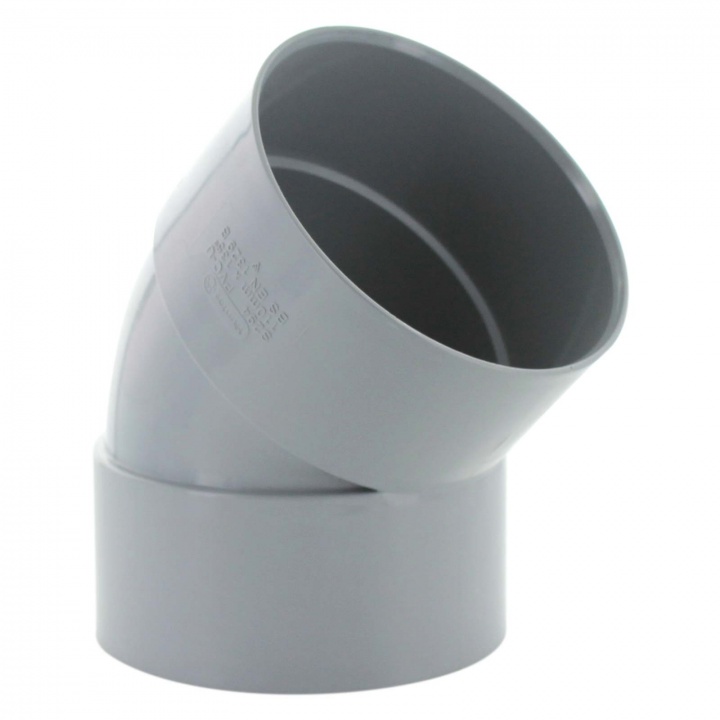 110mm 135° Double Socket Bend Grey