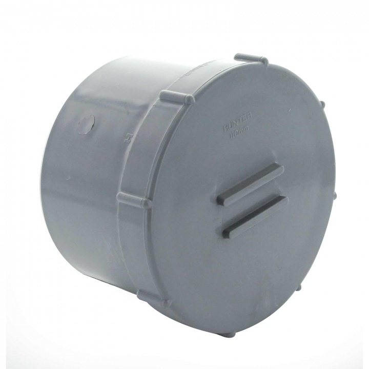 110mm Access Cap Spigot Tail Grey