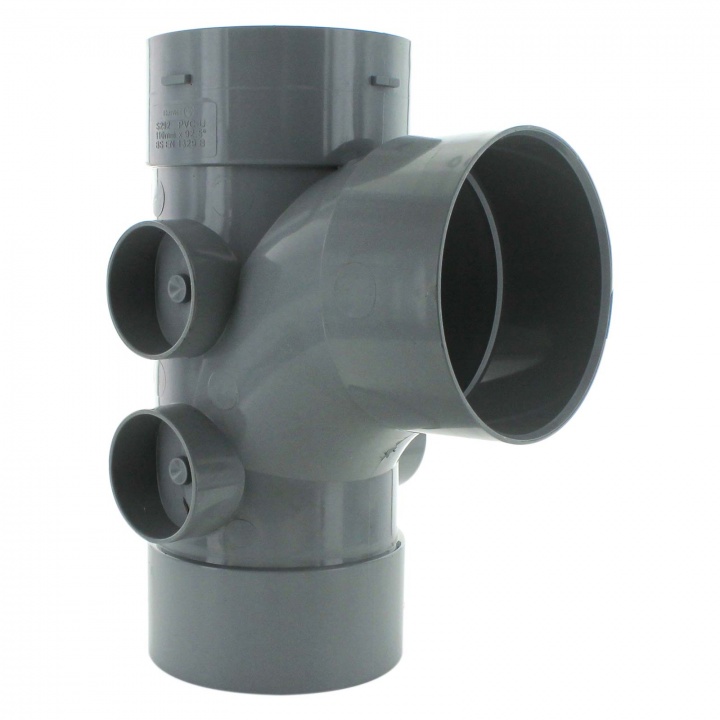 110mm 92.5° Triple Socket 5 Boss Branch Grey