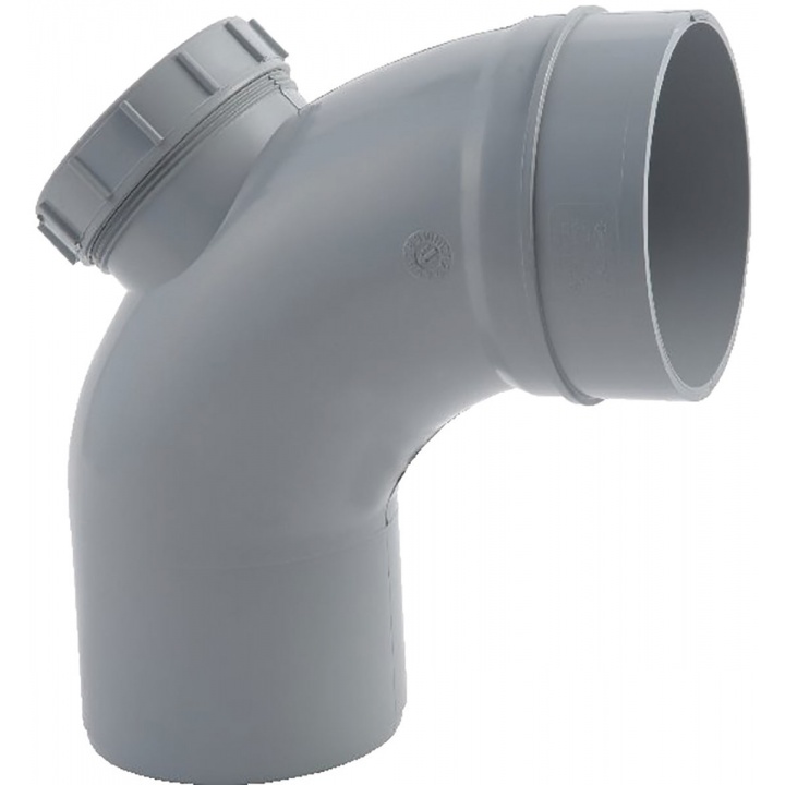 110mm 92.5° Single Socket Access Bend Grey