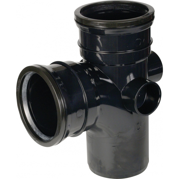 110mm 92.5° Single Equal Branch Closed Boss Black