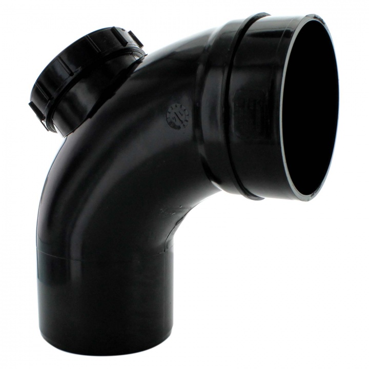 Solvent Weld 110mm 92.5° Single Socket Access Bend Black